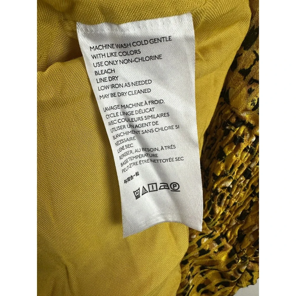 by Anthropologie Marigold Midi Dress Smocked V-Neck Gold Women's Plus Size 3X - Picture 8 of 14